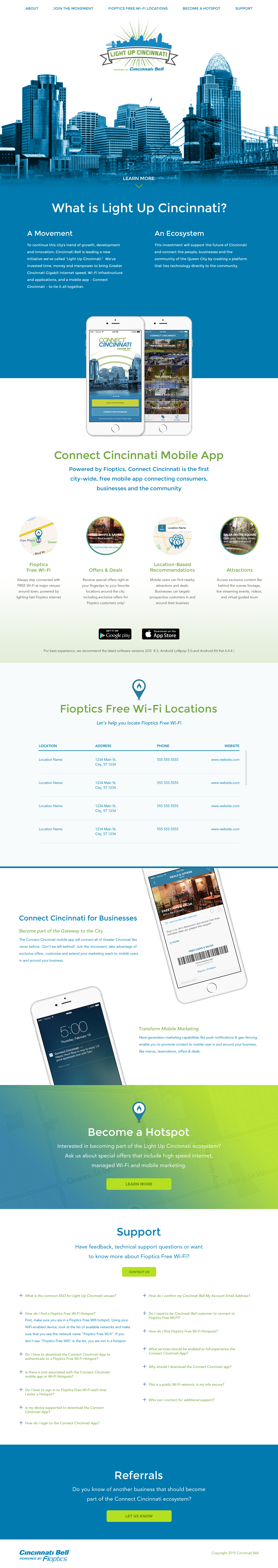 Light Up Cincinnati Responsive Landing Page