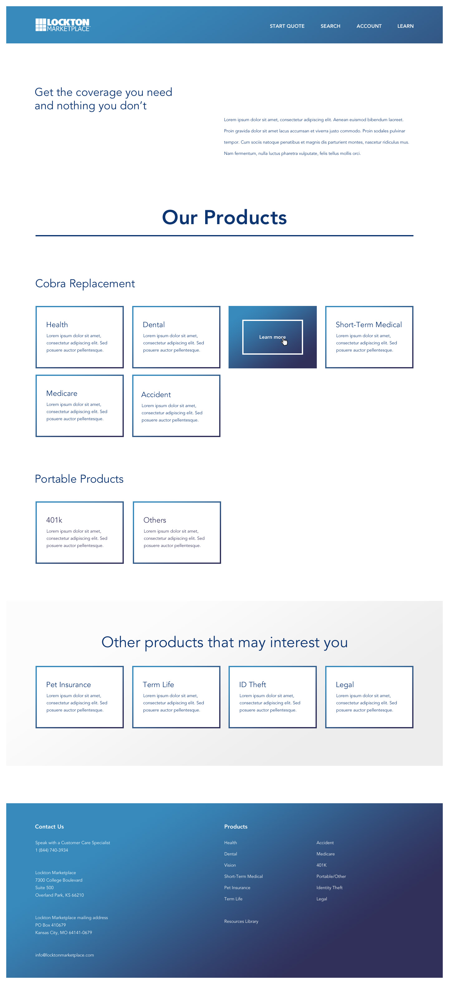Lockton Marketplace - Website Concept